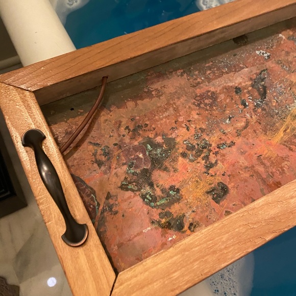 Handmade Reclaimed Wood Copper Bath Tray Wine Hold - Picture 13 of 14